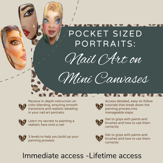 Pocket-Sized Portraits: Nail Art on Mini Canvases