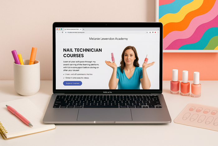 ai genreated image of a screen with an online nail course