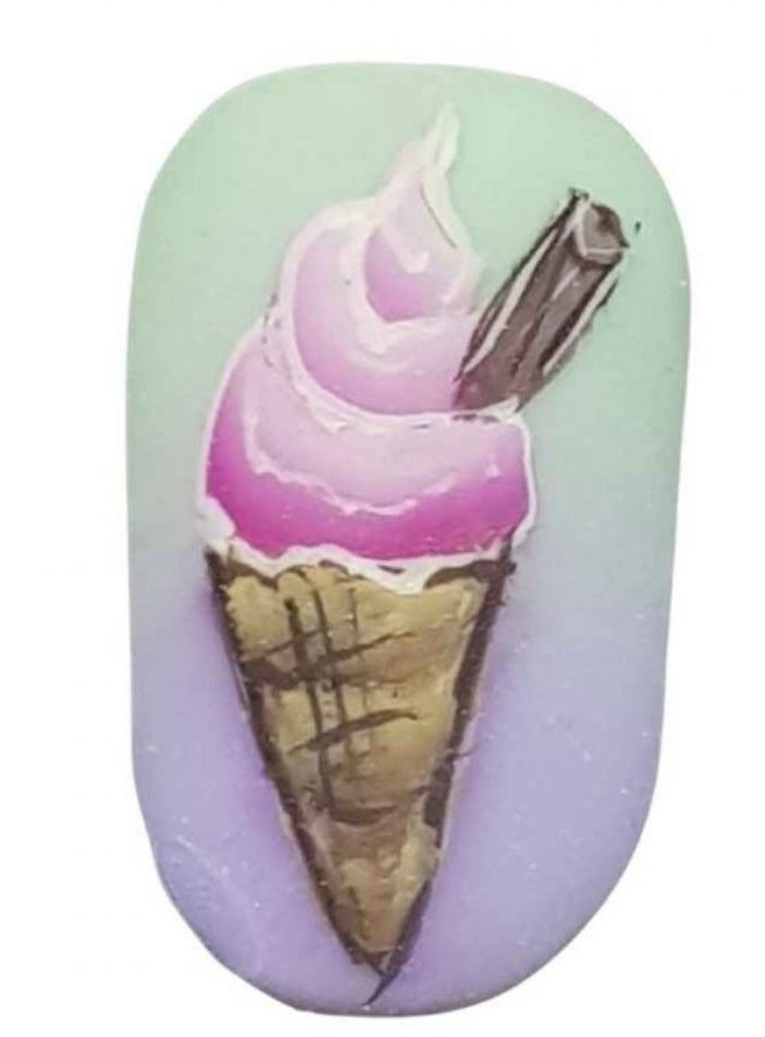 One Stroke Nail Art - Ice Cream Dream-Rebecca Isacc