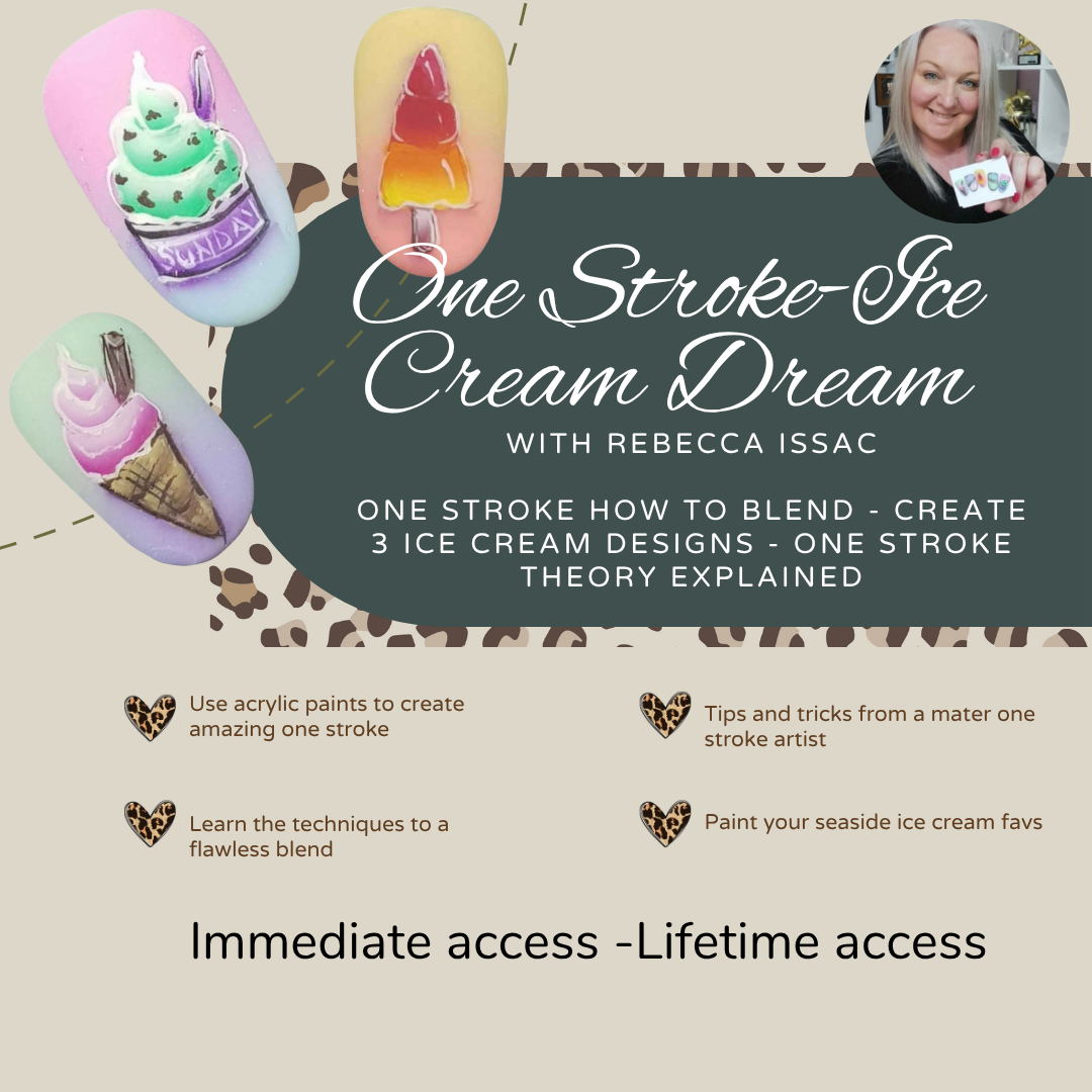 One Stroke Nail Art - Ice Cream Dream-Rebecca Isacc